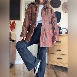 Reclaimed Vintage Camo Jacket Over Dye